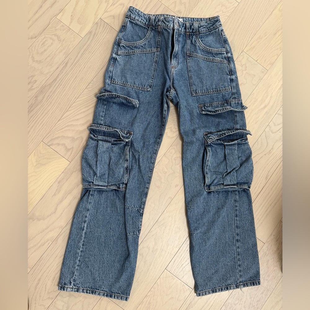 Garage  Cargo Jeans in Faded Blue Size 7/8